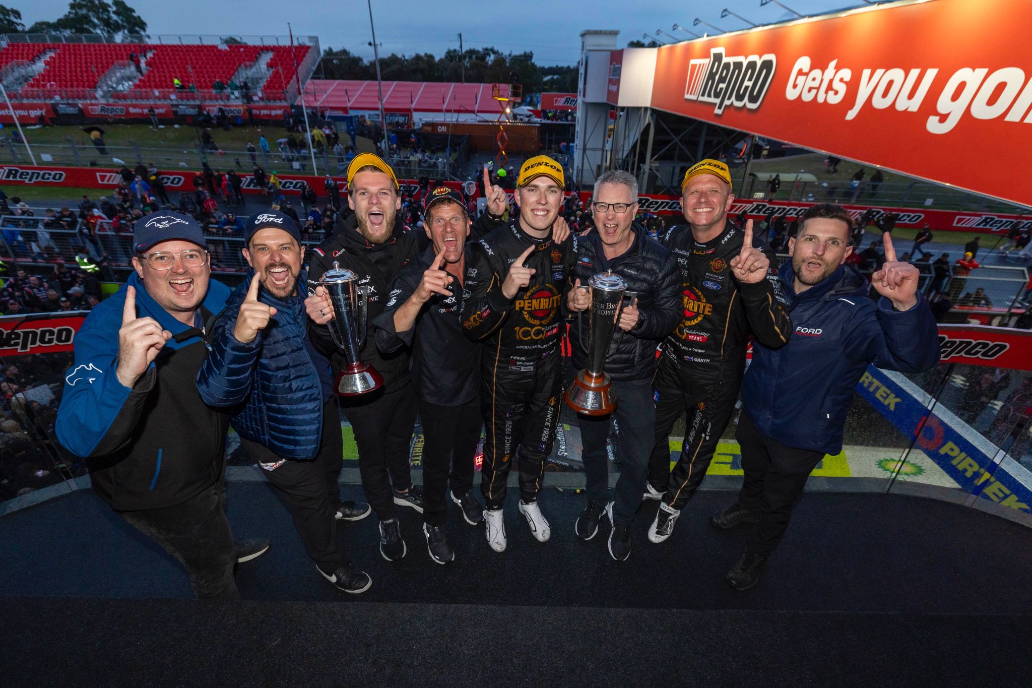 It was a time of celebration for everyone involved in getting the Mustang over the line at Bathurst
